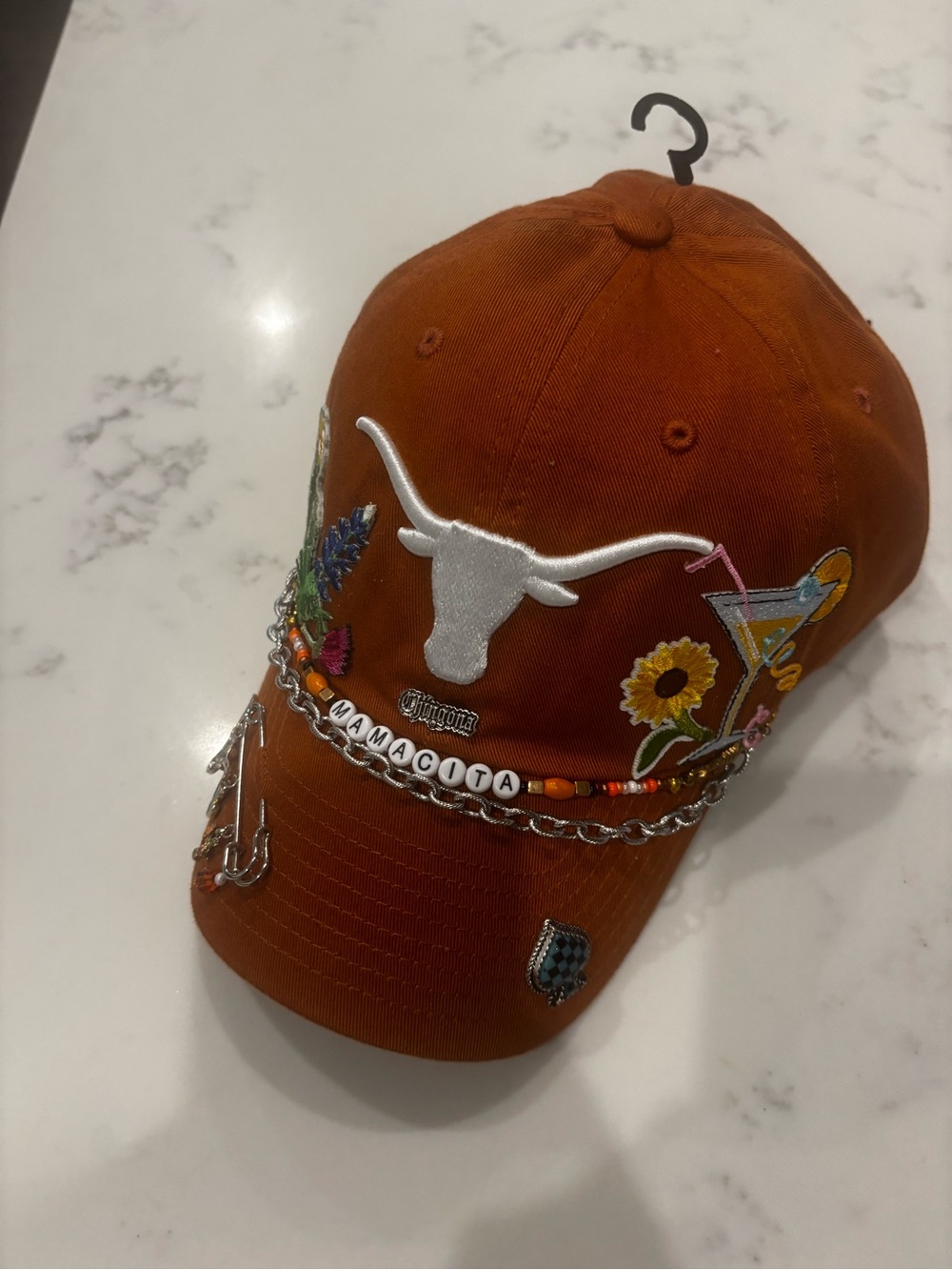 Texas Longhorns Embroidered Burnt Orange Baseball Cap with Beaded Accents